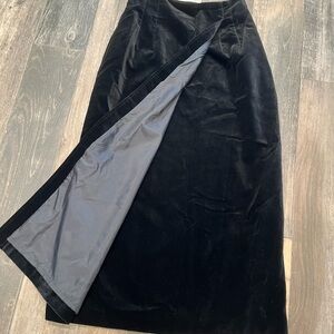 Vintage Laura Ashley Long Skirt Evening Wear Size 10 Black Velvet High Waist